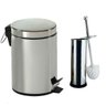 Kit Lixeira Inox Banheiro Cozinha Pedal E Balde 5 Lts + Esco - 1