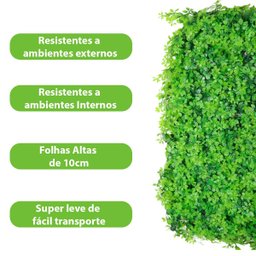 Placa Planta Artificial Samambaia e Eucalipto 40x60 Grama Muro Inglês Jardim Vertical Decoração De A - 4
