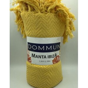 Manta Ibiza 100% Algodão 1,50 x 2,10m Dommun - Amarelo
