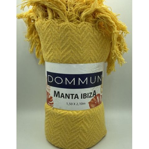 Manta Ibiza 100% Algodão 1,50 x 2,10m Dommun - Amarelo