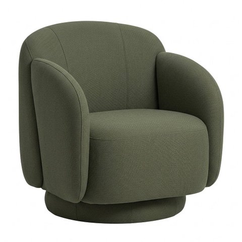 Poltrona Decorativa Avany Base Giratória Linho Verde - Nexta Casa