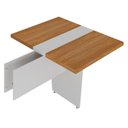 Ver imagem 1 de Mesa Modulo Central Modular Escritorio Tampo Tamburato 83x110 cm Freijo Branco Artany