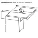 Ver imagem 2 de Mesa Modulo Central Modular Escritorio Tampo Tamburato 83x110 cm Freijo Branco Artany
