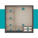 Ver imagem 7 de Guarda-Roupa Casal 3 Portas Doha 2 Gavetas Carraro Ripado