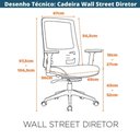 Ver mais imagens de Cadeira Escritório Giratória Nr-17 Wall Street Diretor Fratini Tela Mesh Preto Base Rodízio Nylon