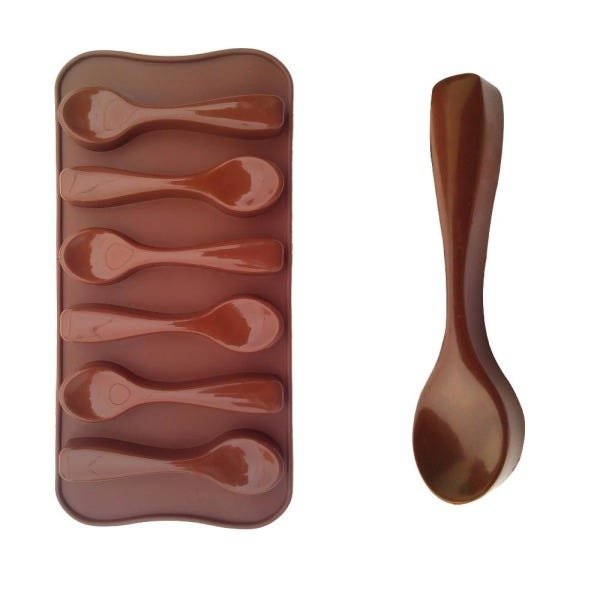 Forma De Gelo Chocolate Silicone Colher Assadeira Doce Bolo - 2