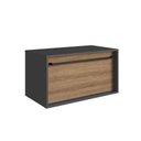 Ver imagem 3 de Gabinete de Banheiro Suspenso 80cm com 1gavetão Puxador Toalheiro Bh8040 Mel/grafite