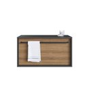 Ver imagem 6 de Gabinete de Banheiro Suspenso 80cm com 1gavetão Puxador Toalheiro Bh8040 Mel/grafite