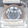 Comedouro Elevado Gato Pet Mdf Miau - Inox - 4