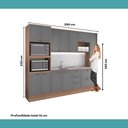 Ver imagem 6 de Cozinha Completa com Balcão Milla Lumine 12 Portas 5 Gavetas Nogal com Cinza Titânio Móveis
