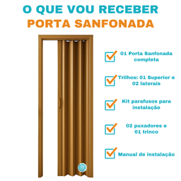 Porta Sanfonada Pvc 0,96x2,10 Multilit Cerejeira - 5