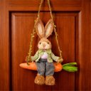 Ver imagem 1 de Coelho Sentado Balanço Cenoura Enfeite Decoração Páscoa 60cm