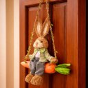 Ver imagem 2 de Coelho Sentado Balanço Cenoura Enfeite Decoração Páscoa 60cm