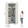 Guarda Roupa Seletto Canto Closet Modulado 2 Portas 3 Gavetas Led Predileto - Henn Canto Closet Sele - 4