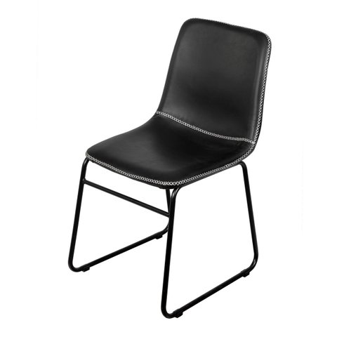 Cadeira Verner 4408 em Espuma Revestida em PU e Base em Aço Pintado:Preta