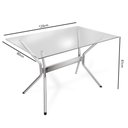 Ver imagem 4 de Kit Conjunto Mesa 6 Cadeiras 120 X 80 Cm Sala de Jantar Cozinha Vidro Metal Cromado Nude