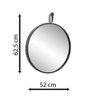 Espelho Decorativo Short Strip Preto Alça Corino Caramelo 50cm Redondo Preto/Caramelo, 50 cm - 8