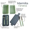 Marmita Térmica Dupla Trava 1,3l com Talheres Inox Livre Bpa Cor:verde - 2