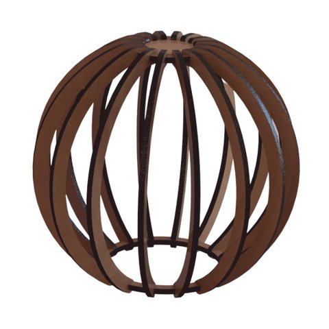 Luminária Teto tipo Pendente JABULANI MDF - Completa - Cor: Marrom
