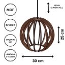 Ver imagem 3 de Luminária Teto tipo Pendente JABULANI MDF - Completa - Cor: Marrom