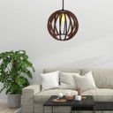 Ver imagem 2 de Luminária Teto tipo Pendente JABULANI MDF - Completa - Cor: Marrom