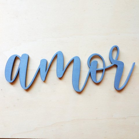Adorno De Parede Amor 27cm - Palavra, Quadro, lettering - Toque 3D:Cinza