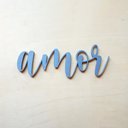 Ver imagem 2 de Adorno De Parede Amor 27cm - Palavra, Quadro, lettering - Toque 3D:Cinza