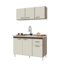 Ver imagem 2 de Cozinha Modulada Compacta Fidelitá Suiça 2 Peças 6 Portas 1 Gaveta sem Tampo Noce/off-white