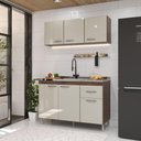 Ver imagem 1 de Cozinha Modulada Compacta Fidelitá Suiça 2 Peças 6 Portas 1 Gaveta sem Tampo Noce/off-white