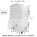 Ver imagem 6 de Carrinho Acrílico para Acessórios e Bijuterias 9 Gavetas N3 Centauri Acrílicos CAR-AC-N3