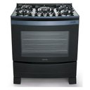 Ver imagem 1 de Fogão Mueller Decorato Vetro Piso 5 Bocas Preto Fosco G3 601230052 Bivolt