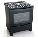 Ver imagem 2 de Fogão Mueller Decorato Vetro Piso 5 Bocas Preto Fosco G3 601230052 Bivolt