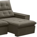 Ver imagem 5 de Sofá Retrátil Reclinável para Sala 3 Lugares 210cm Vincent F04 Veludo Marrom Claro - Lyam Decor