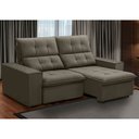 Ver imagem 2 de Sofá Retrátil Reclinável para Sala 3 Lugares 210cm Vincent F04 Veludo Marrom Claro - Lyam Decor