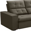 Ver imagem 6 de Sofá Retrátil Reclinável para Sala 3 Lugares 210cm Vincent F04 Veludo Marrom Claro - Lyam Decor