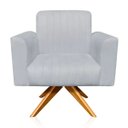 Ver imagem 1 de Poltrona Giratória Viena Gomada Suede Cinza - D'Rossi