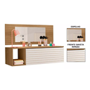 Ver imagem 5 de Penteadeira Suspensa Camarim Make Up Joy com Espelho - Nature/branca