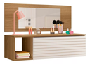 Ver imagem 2 de Penteadeira Suspensa Camarim Make Up Joy com Espelho - Nature/branca