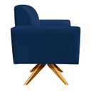 Ver imagem 3 de Poltrona Giratória Viena Gomada Suede Azul Marinho - D'Rossi