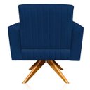 Ver imagem 4 de Poltrona Giratória Viena Gomada Suede Azul Marinho - D'Rossi