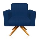 Ver imagem 1 de Poltrona Giratória Viena Gomada Suede Azul Marinho - D'Rossi