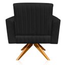 Ver imagem 4 de Poltrona Giratória Viena Gomada Suede Preto - D'Rossi