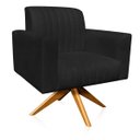 Ver imagem 2 de Poltrona Giratória Viena Gomada Suede Preto - D'Rossi