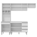 Ver imagem 3 de Cozinha Modulada Completa Andréia 04 Peças com Balcão Gabinete 120cm Branco - Abmaza
