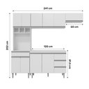 Ver imagem 4 de Cozinha Modulada Completa Andréia 04 Peças com Balcão Gabinete 120cm Branco - Abmaza