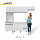 Ver imagem 5 de Cozinha Modulada Completa Andréia 04 Peças com Balcão Gabinete 120cm Branco - Abmaza