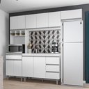 Ver imagem 2 de Cozinha Modulada Completa Andréia 04 Peças com Balcão Gabinete 120cm Branco - Abmaza