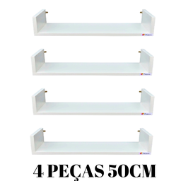 Prateleiras Decorativa Kit 4 Peças Branco Grande - 3