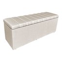 Ver imagem 5 de Kit Cabeceira e Calçadeira Baú Casal King 1,95m Londres Veludo Bege Dal Poz Estofados