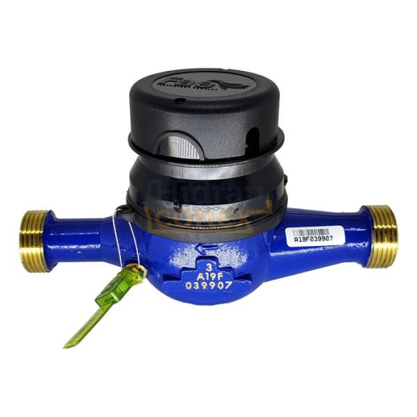 Hidrômetro Multijato 3/4" 3m³/h com Conexões Latão - 3